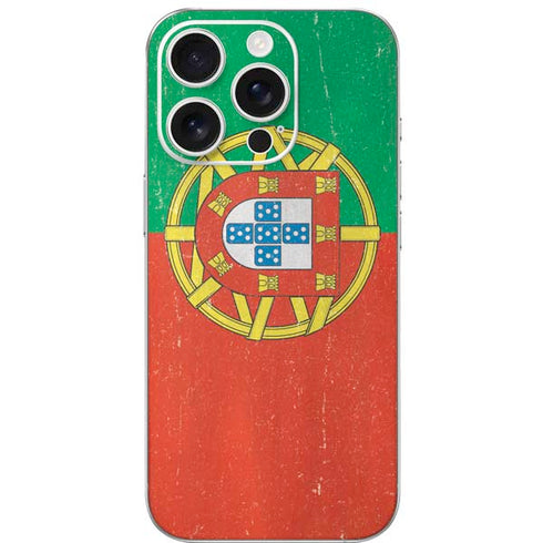 Portugal Flag Distressed iPhone 16 Pro Skin